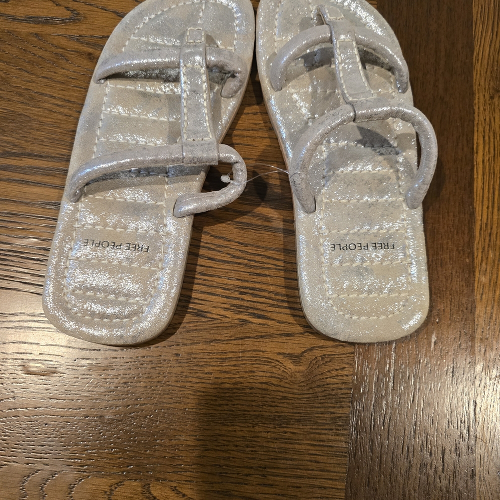 Free People Hadden Champagne Glitter Sandals